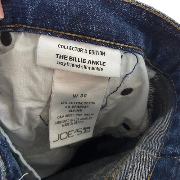 Joes‎ Jeans The Billie Ankle Collectors Edition Boyfriend Slim Ankle Patched 30 - Picture 7 of 7